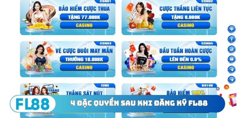 4 đặc quyền sau khi đăng ký FL88