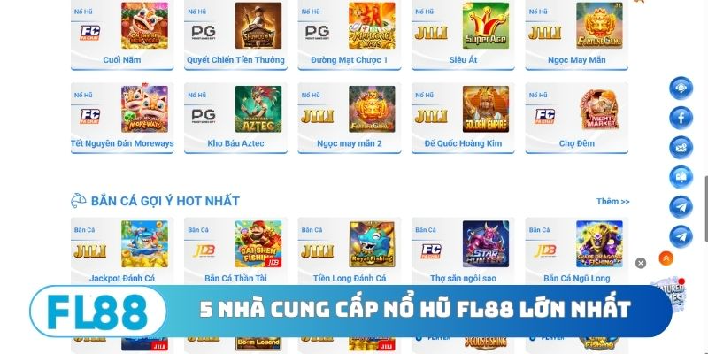 5 nhà cung cấp nổ hũ FL88 lớn nhất