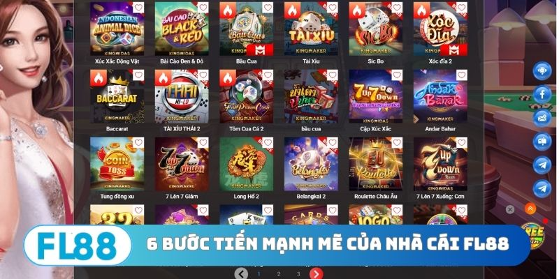 6 bước tiến mạnh mẽ của nhà cái FL88