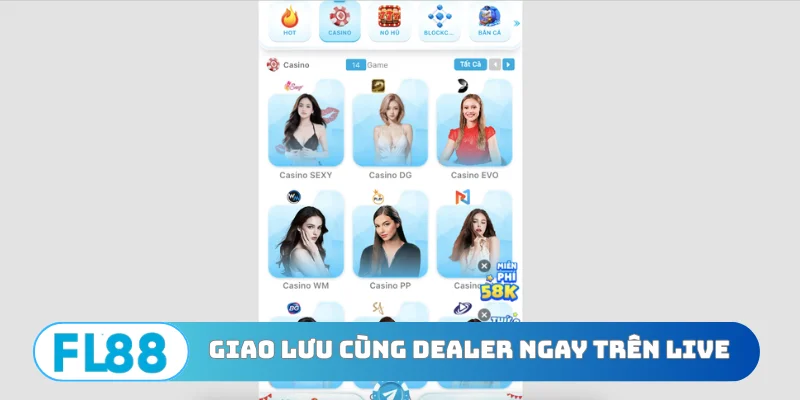 Giao lưu cùng dealer ngay trên live