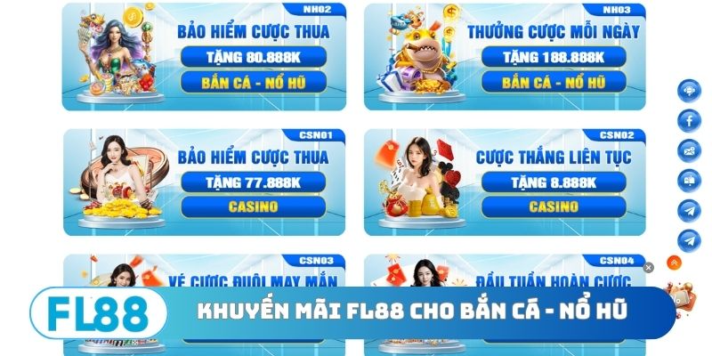 Khuyến mãi FL88 cho bắn cá - nổ hũ
