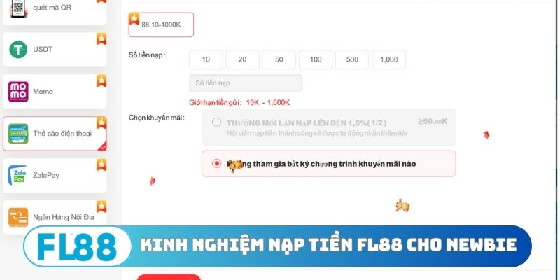 Kinh nghiệm nạp tiền FL88 cho newbie