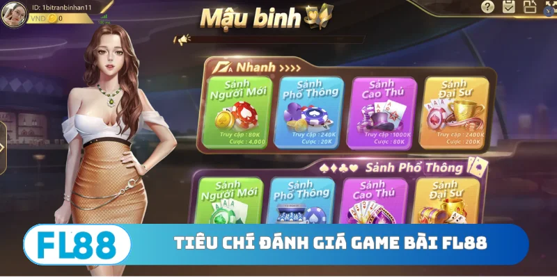 Tiêu chí đánh giá chất lượng game bài FL88